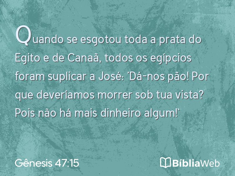 Gênesis 47:15 em imagem para compartilhar