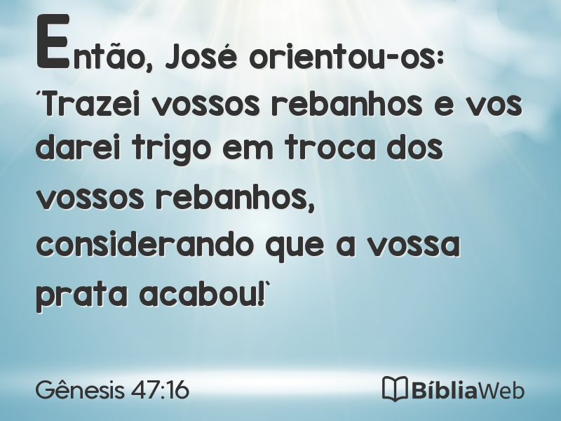 Gênesis 47:16 em imagem para compartilhar