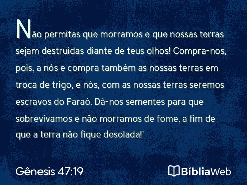 Gênesis 47:19 em imagem para compartilhar