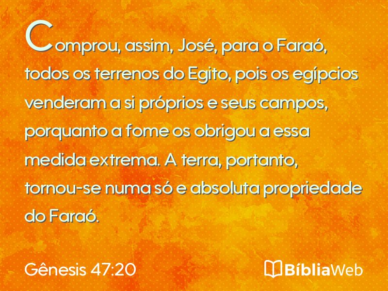 Gênesis 47:20 em imagem para compartilhar