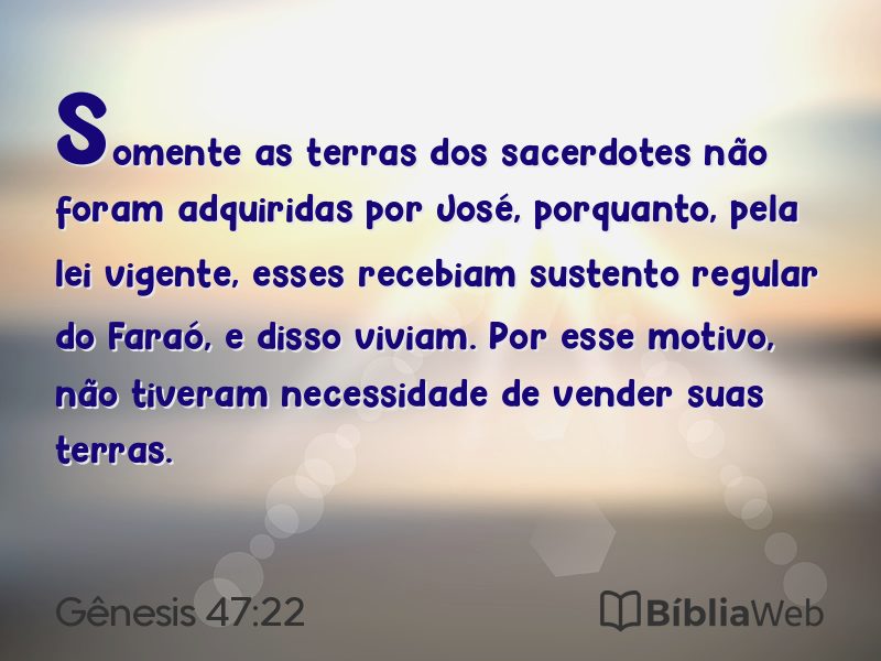 Gênesis 47:22 em imagem para compartilhar