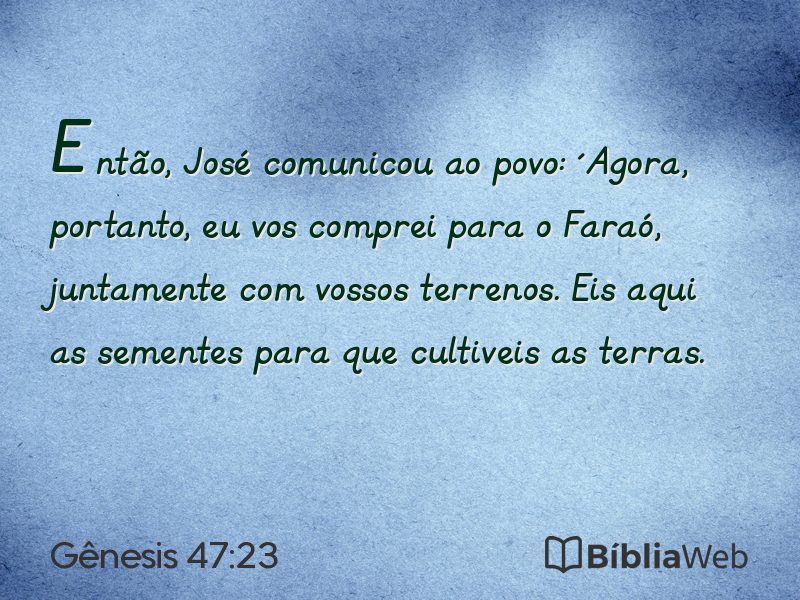 Gênesis 47:23 em imagem para compartilhar
