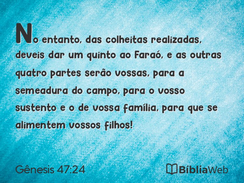 Gênesis 47:24 em imagem para compartilhar