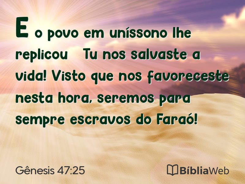 Gênesis 47:25 em imagem para compartilhar