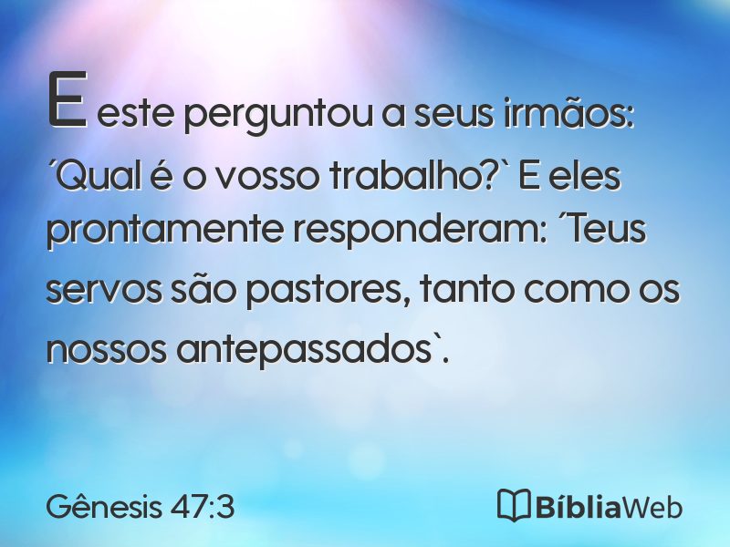 Gênesis 47:3 em imagem para compartilhar