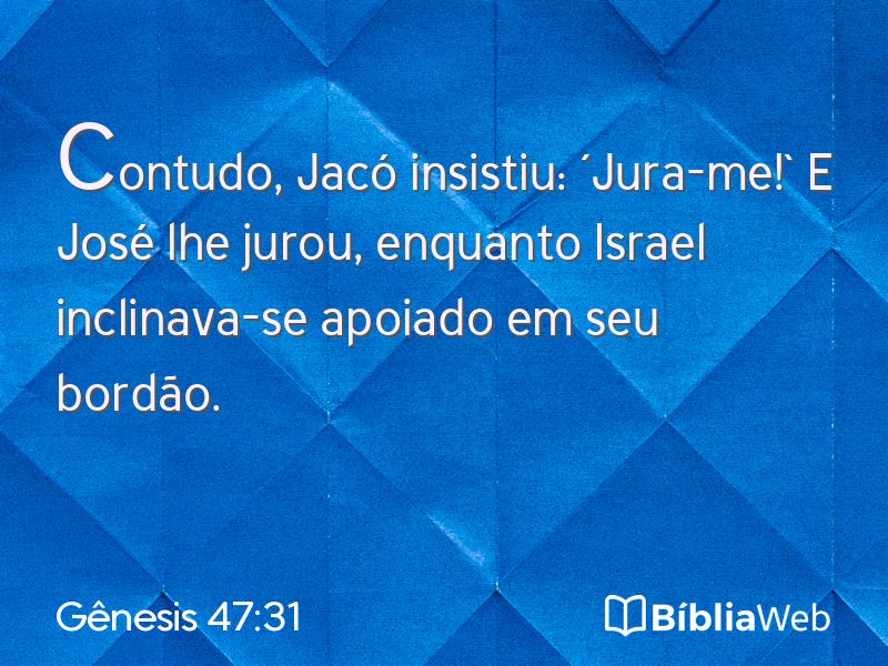 Gênesis 47:31 em imagem para compartilhar