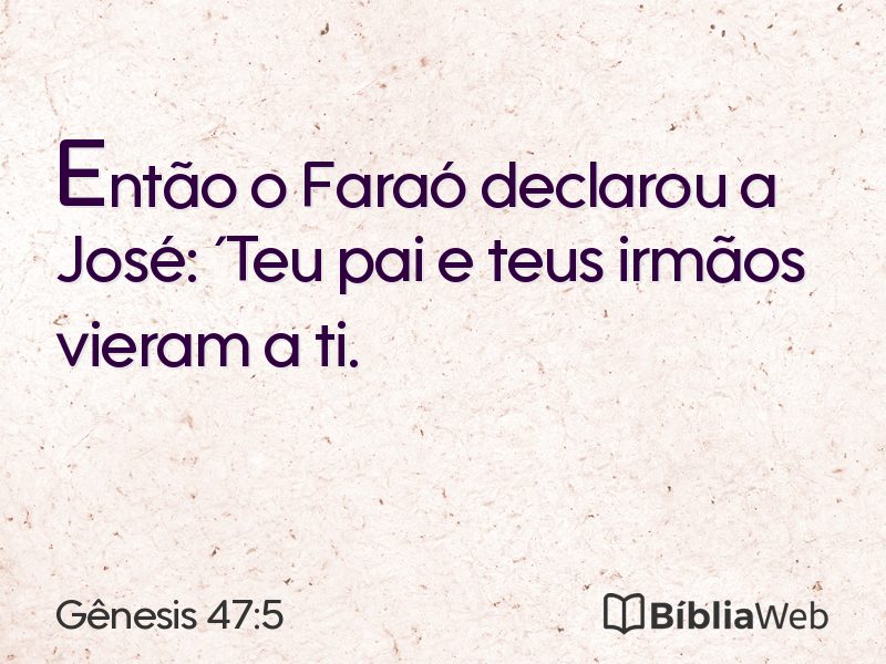 Gênesis 47:5 em imagem para compartilhar