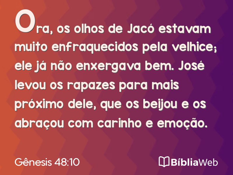 Gênesis 48:10 em imagem para compartilhar