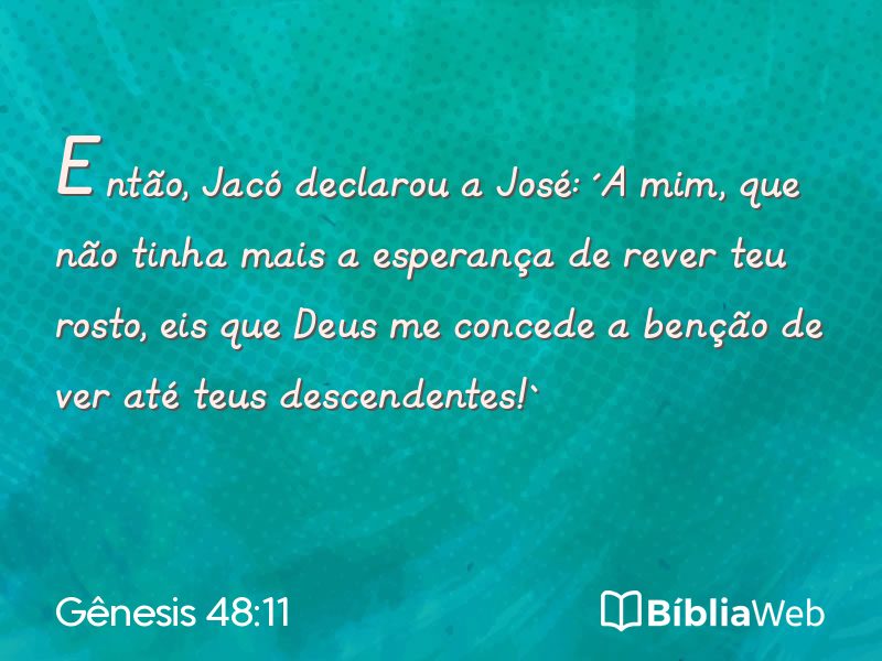 Gênesis 48:11 em imagem para compartilhar
