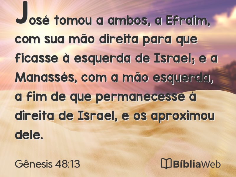 Gênesis 48:13 em imagem para compartilhar
