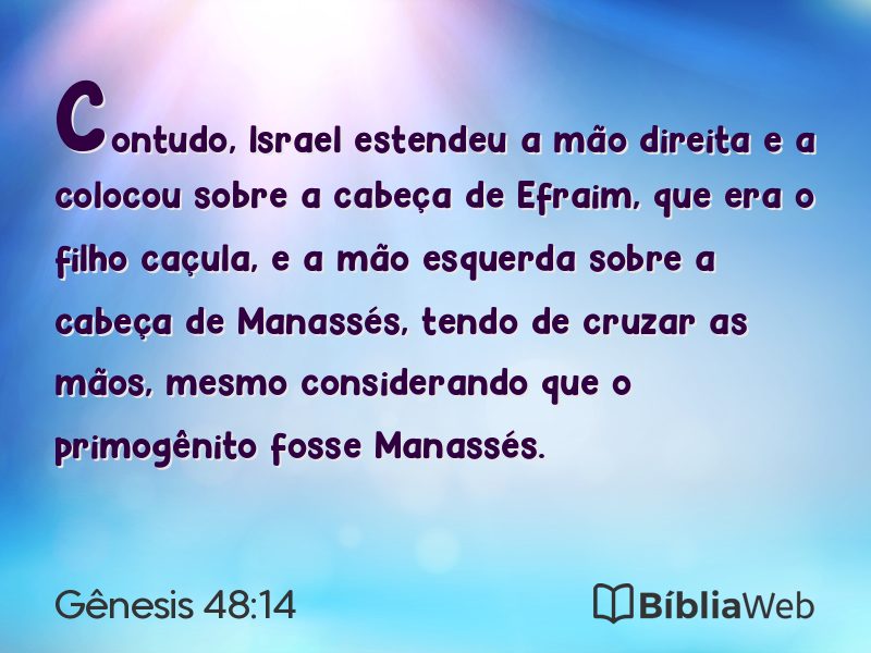 Gênesis 48:14 em imagem para compartilhar
