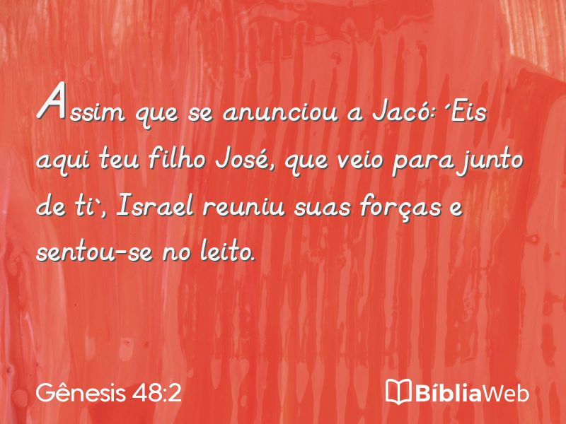 Gênesis 48:2 em imagem para compartilhar