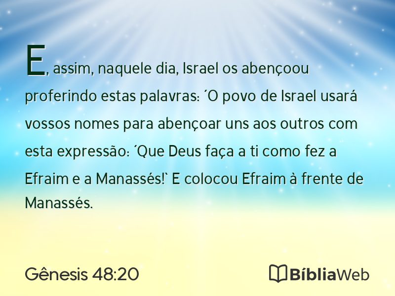 Gênesis 48:20 em imagem para compartilhar
