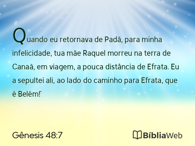 Gênesis 48:7 em imagem para compartilhar