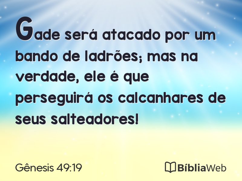 Gênesis 49:19 em imagem para compartilhar