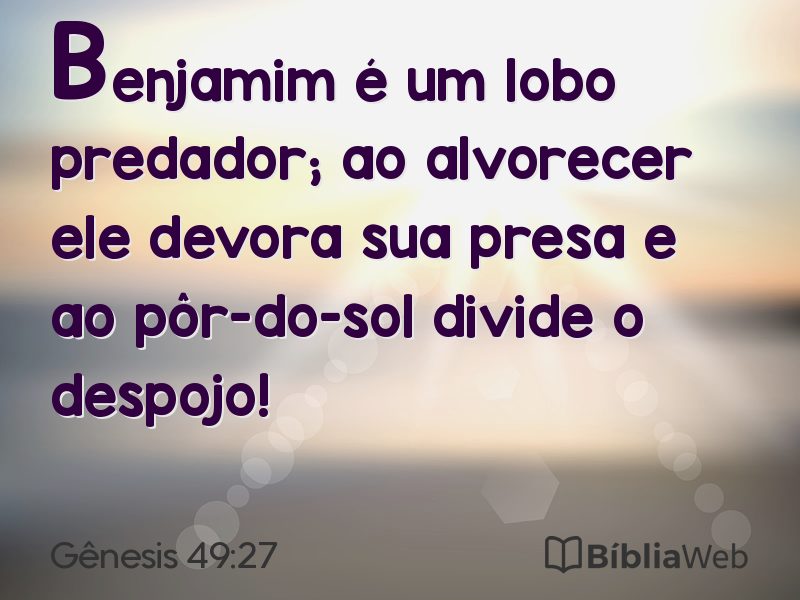 Gênesis 49:27 em imagem para compartilhar