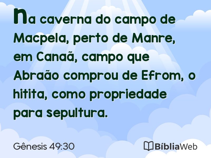 Gênesis 49:30 em imagem para compartilhar