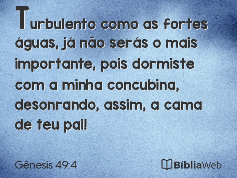 Gênesis 49:4 em imagem para compartilhar
