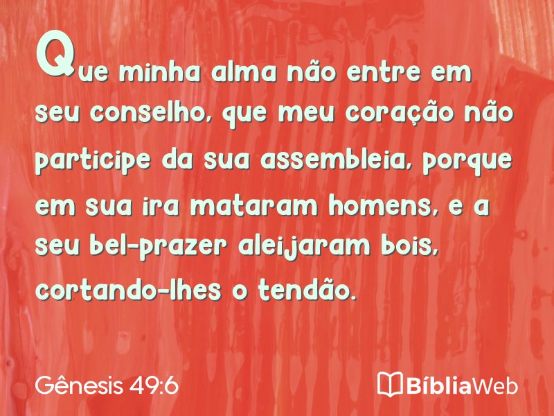 Gênesis 49:6 em imagem para compartilhar