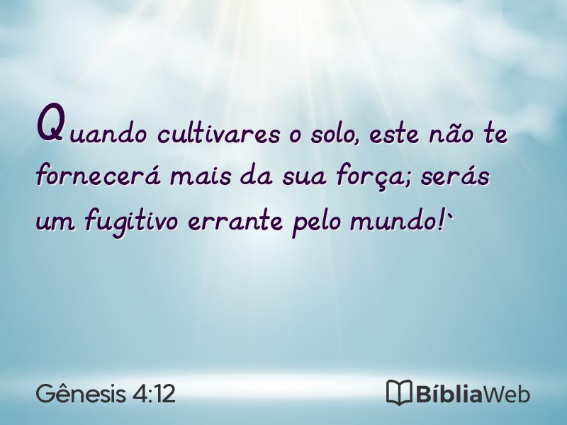 Gênesis 4:12 em imagem para compartilhar