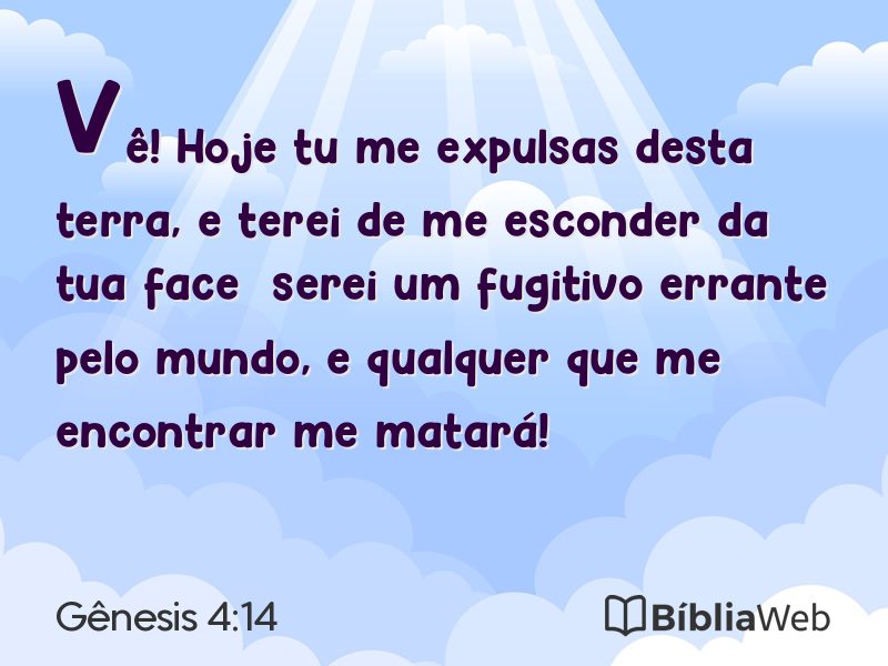 Gênesis 4:14 em imagem para compartilhar