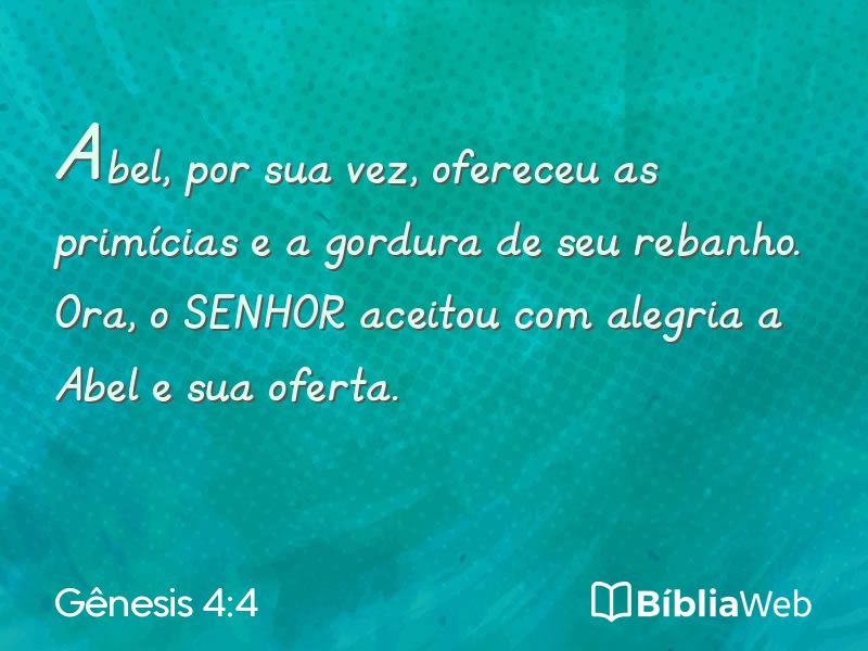 Gênesis 4:4 em imagem para compartilhar