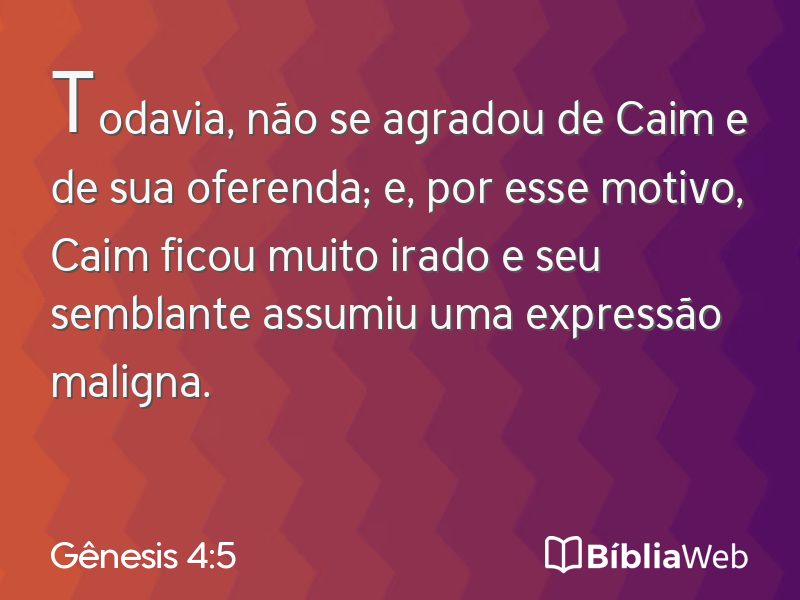 Gênesis 4:5 em imagem para compartilhar
