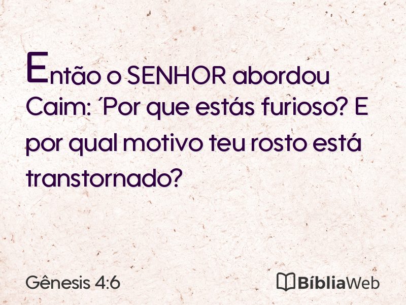 Gênesis 4:6 em imagem para compartilhar