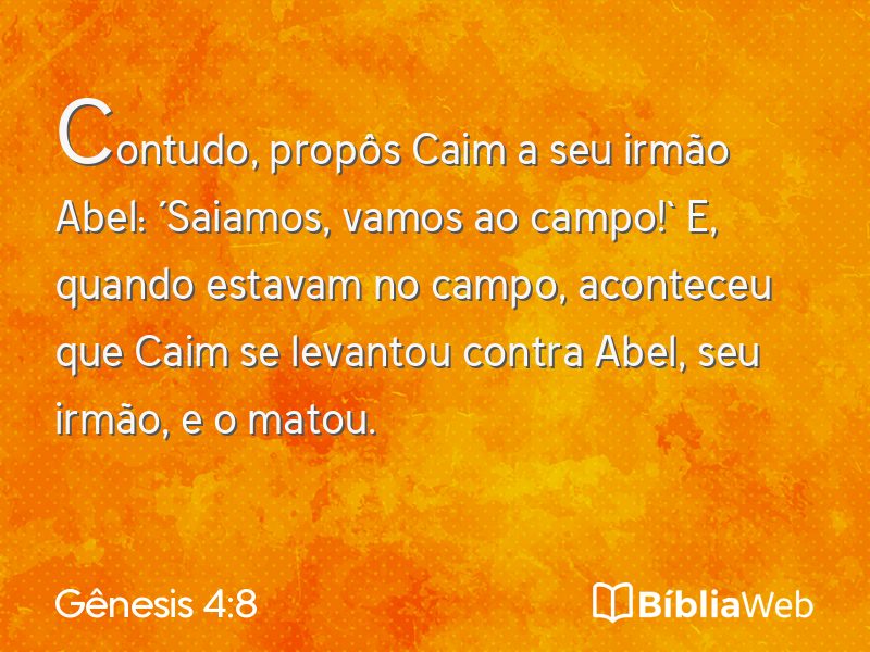 Gênesis 4:8 em imagem para compartilhar