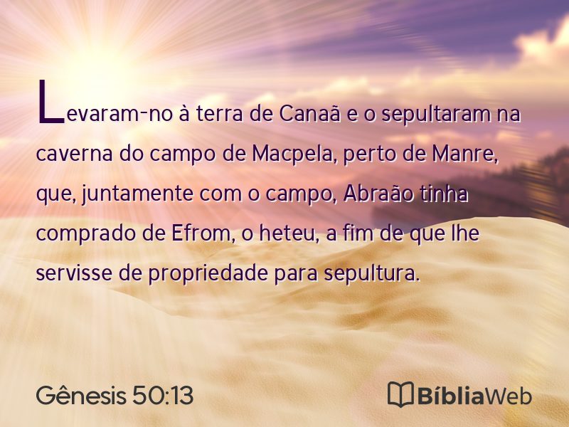 Gênesis 50:13 em imagem para compartilhar
