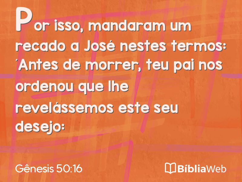 Gênesis 50:16 em imagem para compartilhar