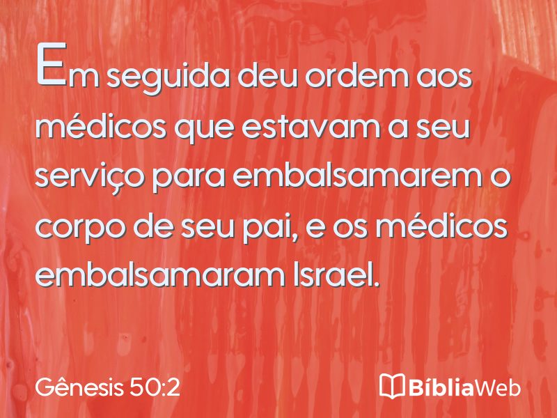 Gênesis 50:2 em imagem para compartilhar