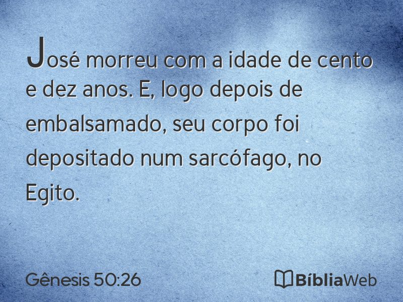 Gênesis 50:26 em imagem para compartilhar