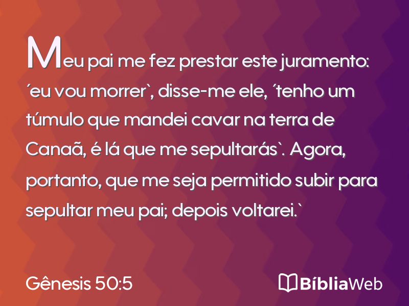 Gênesis 50:5 em imagem para compartilhar