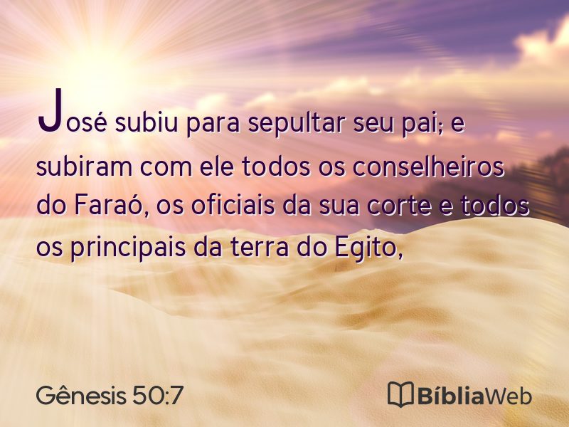 Gênesis 50:7 em imagem para compartilhar