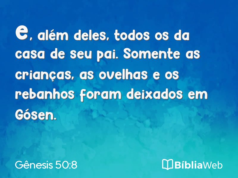 Gênesis 50:8 em imagem para compartilhar