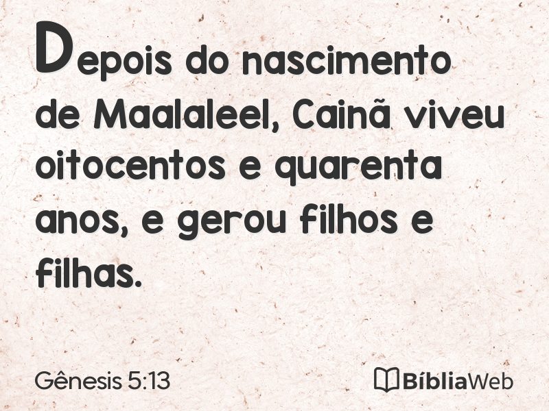 Gênesis 5:13 em imagem para compartilhar