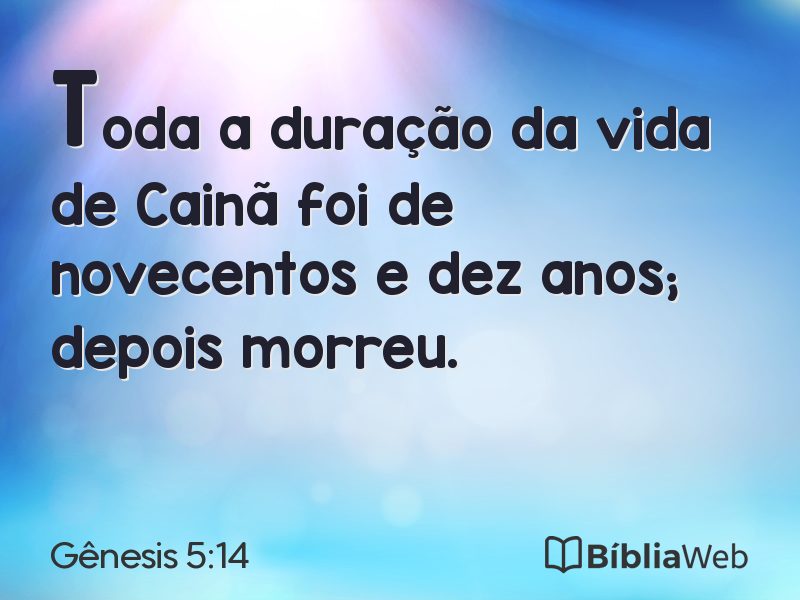 Gênesis 5:14 em imagem para compartilhar