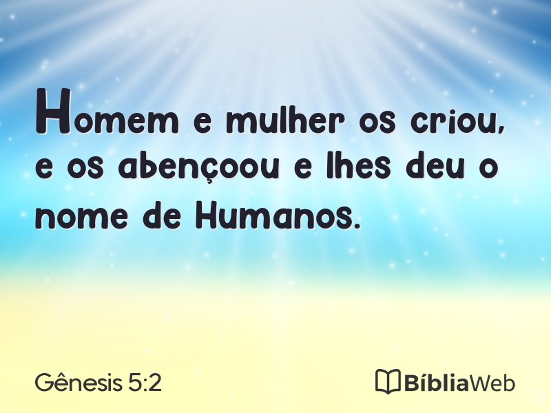 Gênesis 5:2 em imagem para compartilhar