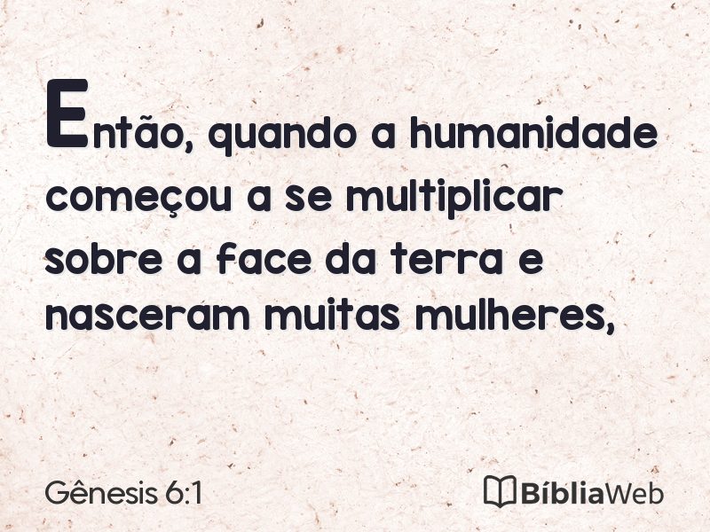 Gênesis 6:1 em imagem para compartilhar