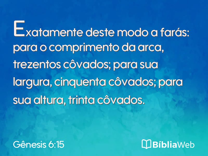 Gênesis 6:15 em imagem para compartilhar