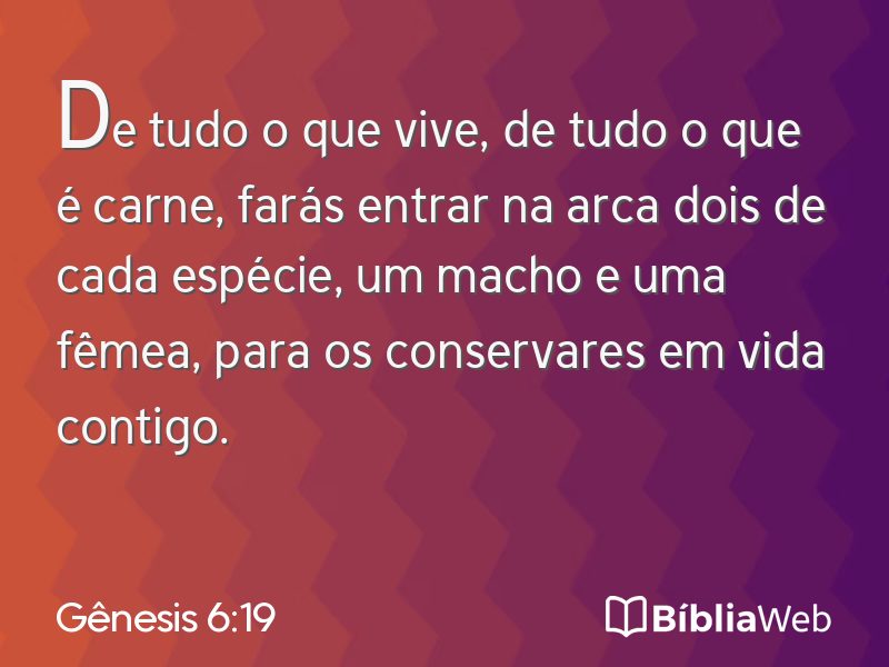 Gênesis 6:19 em imagem para compartilhar