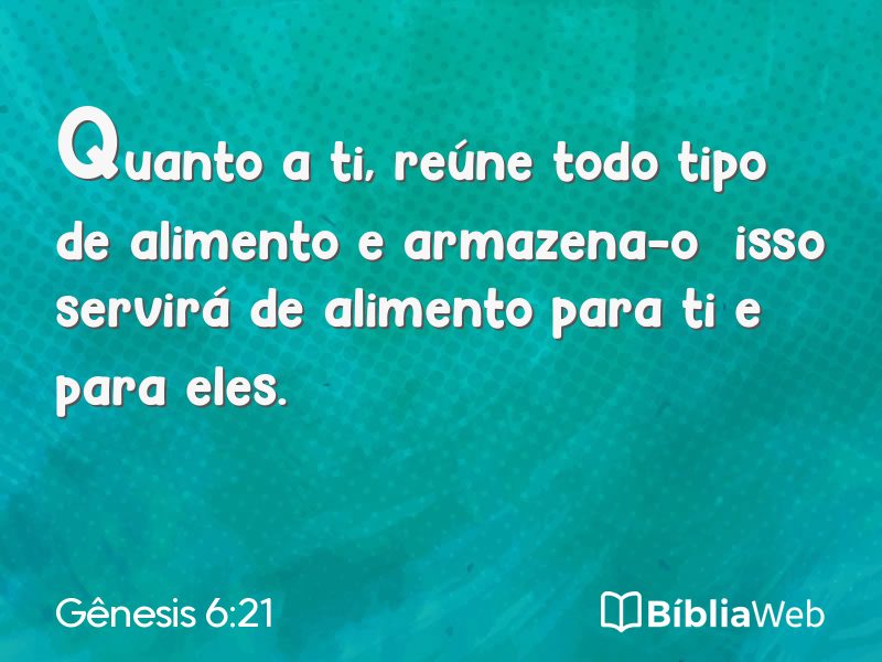 Gênesis 6:21 em imagem para compartilhar