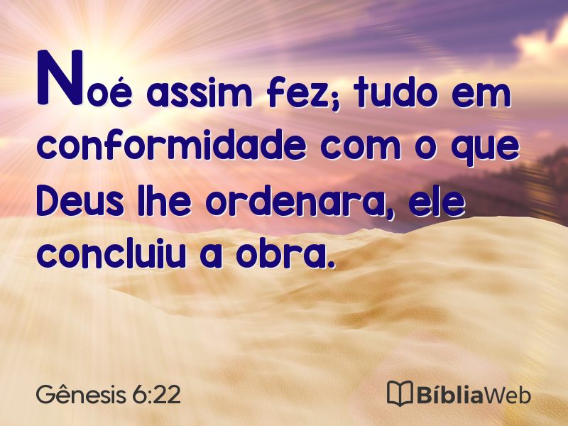 Gênesis 6:22 em imagem para compartilhar