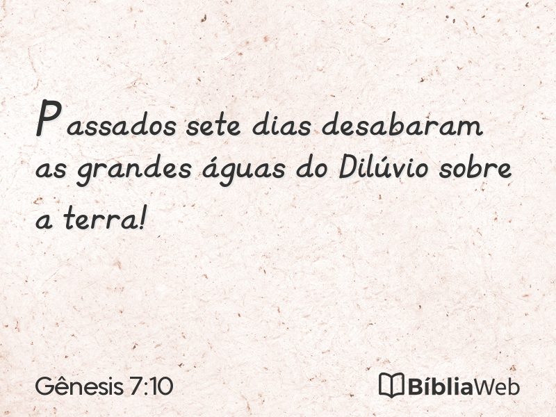 Gênesis 7:10 em imagem para compartilhar