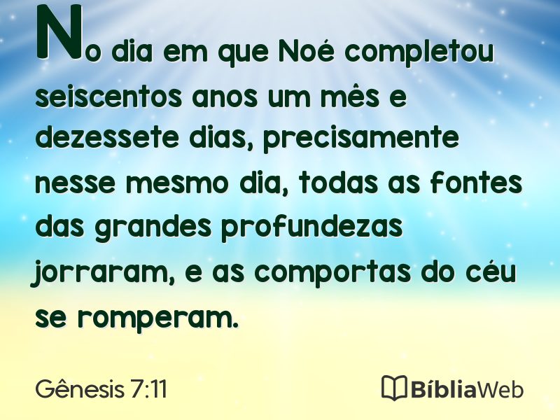 Gênesis 7:11 em imagem para compartilhar