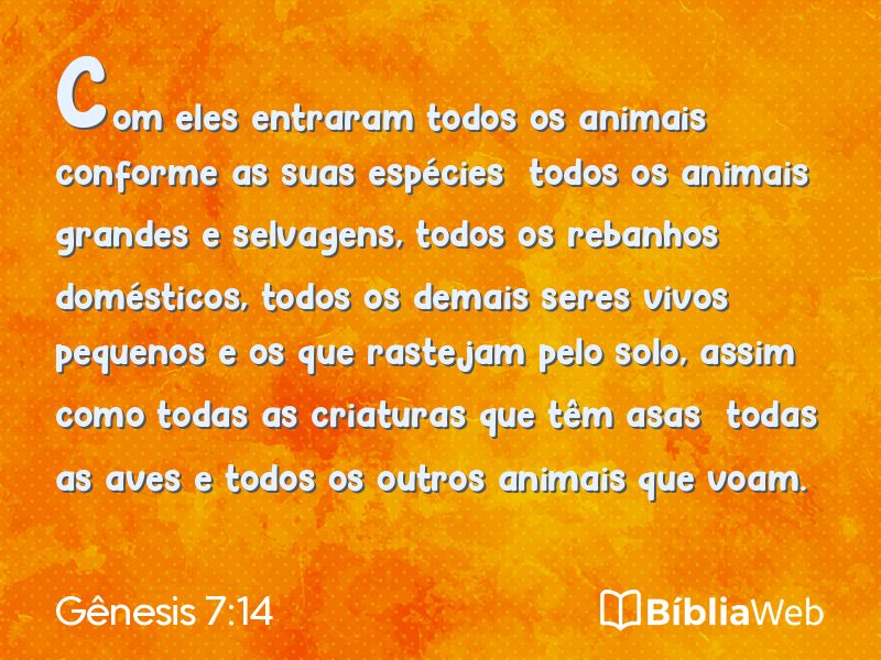 Gênesis 7:14 em imagem para compartilhar
