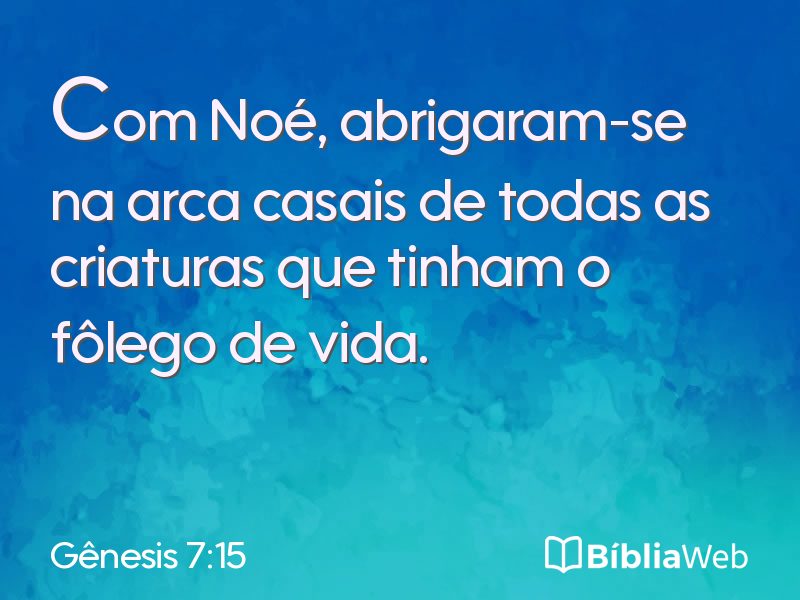Gênesis 7:15 em imagem para compartilhar