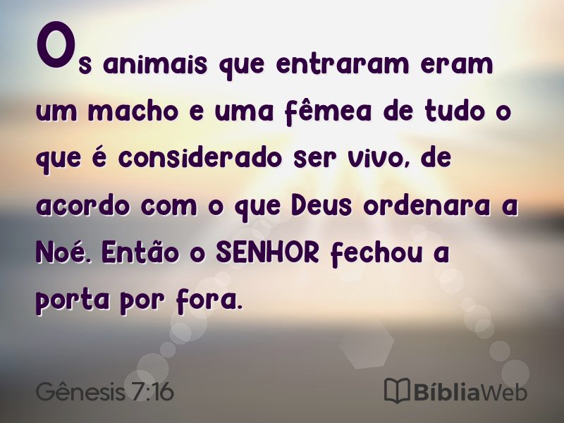 Gênesis 7:16 em imagem para compartilhar