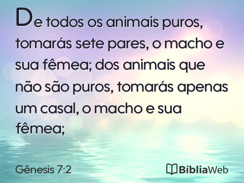 Gênesis 7:2 em imagem para compartilhar